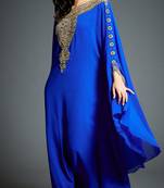 Blue Georgette Zari Work Farsha
