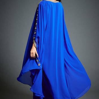 Blue Georgette Zari Work Farsha 3