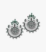 Silver-toned contemporary chandbalis