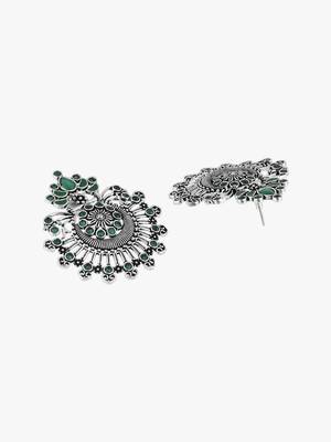 Silver-toned contemporary chandbalis 4
