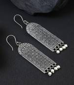 Silver-plated handcrafted drop earrings