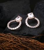 Rose gold-plated handcrafted cz earrings