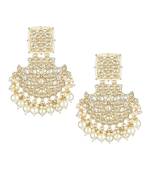Gold plated women stone-studded chandbalis earing