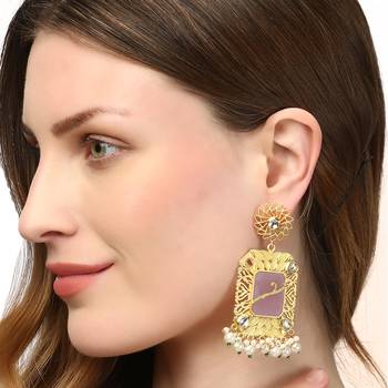 24ct gold-plated handcrafted kundan drop earing 3