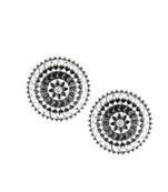 Women silver-plated round shapped enamelled handcrafted stud
