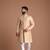 Floral Heavy Embroidered Sherwani Achkan Cream Base With Pink And Green Flower
