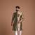 Maharaja Style Golden Handmade Kim-Khab Sherwani Achkan
