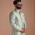 Vibrant Green Handmade KimKhab Brocade Silk Sherwani Achkan for Men