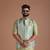Bespoke Traditional Indian Kurta Pajama Nehru Modi Jacket Set in Sea Green Color