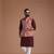 Dark Red Half Jodhpuri Jacket with Kurta Pajama Set
