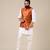 Elegant Bright Rust Half Jodhpuri Jacket with Kurta Pajama Set