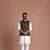 Four Pocket Brown Half Premium Faux Suede Leather Fabric Jacket With Kurta Pajama
