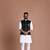 Hand-Embroidered Royal Horse Premium Velvet Green Jacket with Kurta Pajama Set