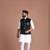 Hand-Embroidered Royal Horse Premium Velvet Green Jacket with Kurta Pajama Set