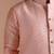 Self Design Brocade Block Pattern Pink Color Half Jodhpuri Jacket with Kurta Pajama