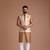Floral Pattern Banarasi Brocade Beige Golden Color Half Jodhpuri Jacket with Kurta Pajama Set