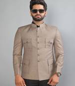 Bespoke Mink Brown Jodhpuri Bandhgala Suit for Men