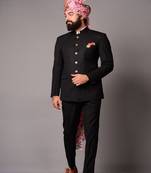 Black Designer Bandhgala Jodhpuri Suit