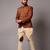 Camel Colour Faux Suede Leather Hunting Bandhgala