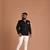 Exclusive Suede Leather Black Color Jodhpuri Bandhgala Blazer With White Trouser