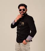 Handmade Stylishly Designed Jodhpuri Bandhgala Suit with Indian Breeches