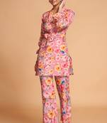 Pink color rayon co-ord set