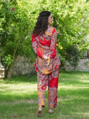 red paisley printed co-ord set 3