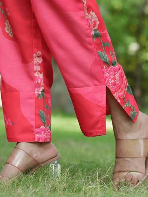 pink floral print shirt and trouser co ords 5