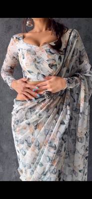 Light Grey Colour Beautiful Soft Tabi Silk  Saree WITH UN-STITCHED BLOUSE 7