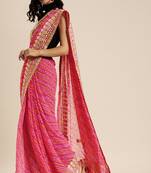 Geroo Jaipur Hand Dyed Bandhani Printed Georgette Saree