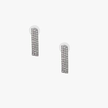 Women silver-plated stone studded handcrafted square half hoop earrings 5