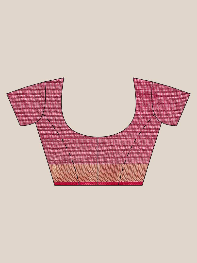 Geroo Jaipur Hand Dyed Pink & Orange Bandhani Kota Silk Sustainable Sareee