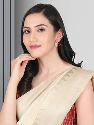 Gold-plated leaf design handcrafted earrings 1