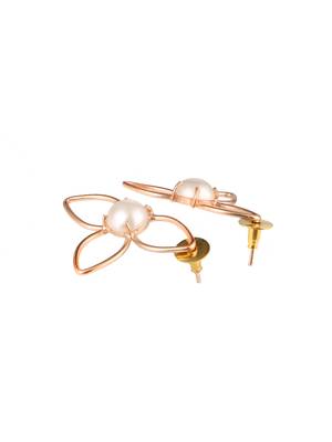 Gold-plated leaf design handcrafted earrings 4