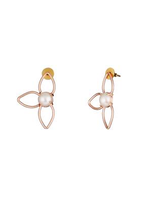 Gold-plated leaf design handcrafted earrings 5