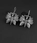 Silver-plated butterfly shape earrings