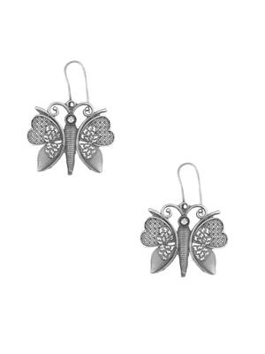 Silver-plated butterfly shape earrings 3