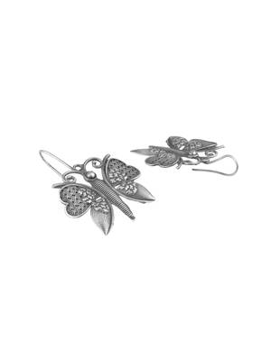 Silver-plated butterfly shape earrings 4