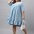 Xl love by janasya women's light blue denim yoke embroidered flared dress