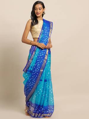 Geroo Jaipur Hand Dyed Bandhani Kota Silk Sustainable Saree 1