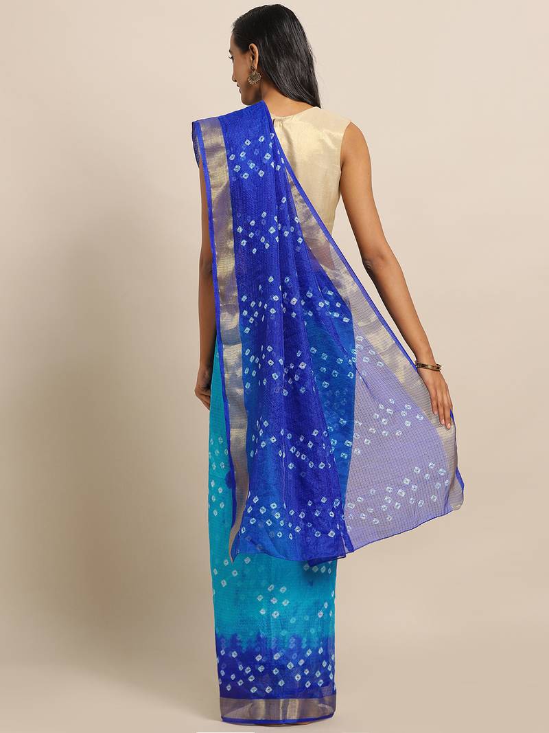 Geroo Jaipur Hand Dyed Bandhani Kota Silk Sustainable Saree