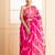 Geroo Jaipur Women Magenta & White Gotta Patti Organza Leheriya Saree