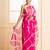 Geroo Jaipur Women Magenta & White Gotta Patti Organza Leheriya Saree