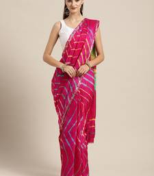   Hand Dyed Pink Leheriya Kota Silk Sustainable Saree