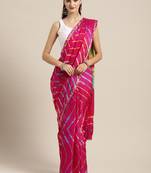 Geroo Jaipur Hand Dyed Pink Leheriya Kota Silk Sustainable Saree