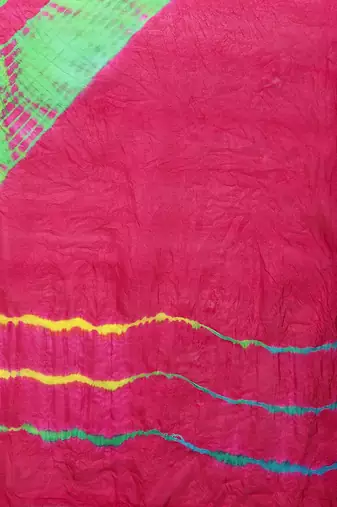   Hand Dyed Pink Leheriya Kota Silk Sustainable Saree