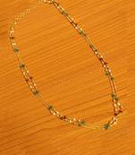 Multicolour Gold Look Two Line Necklace Set