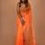 Orange Pure Silk Matka Silk Saree With Blouse Piece