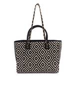 Black diamond pattern tote bag