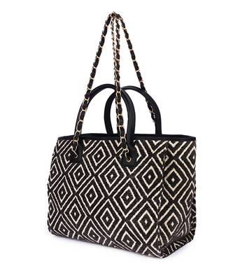 Black diamond pattern tote bag 2